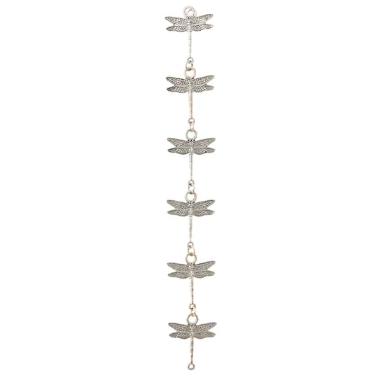 Silver Plated Dragonfly Connectors, 28mm by Bead Landing™